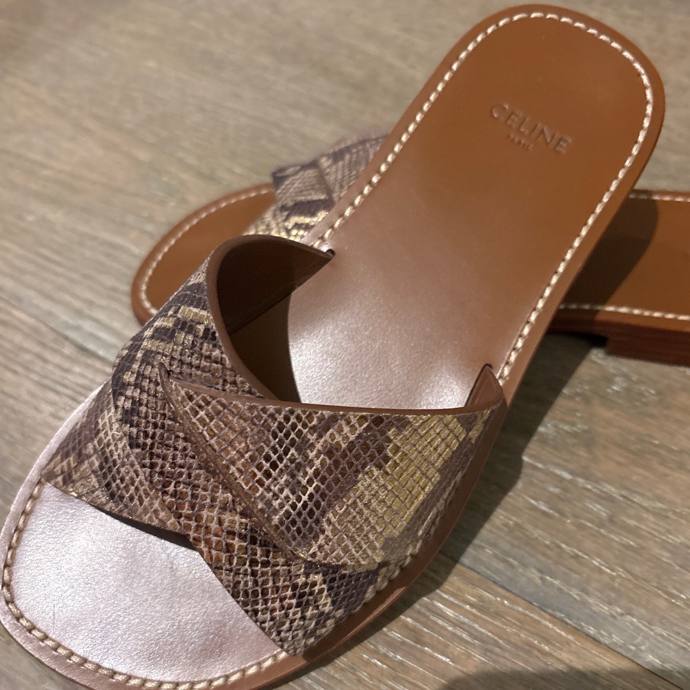 Celine Metallic Python Slides - Picture 3 of 6